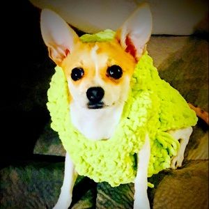 Handmade crocheted fur baby sweaters